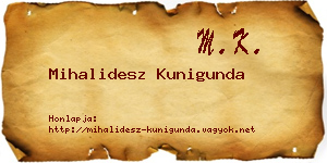 Mihalidesz Kunigunda névjegykártya
